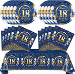 Set de table jetable bleu pour anniversaire 18 ans