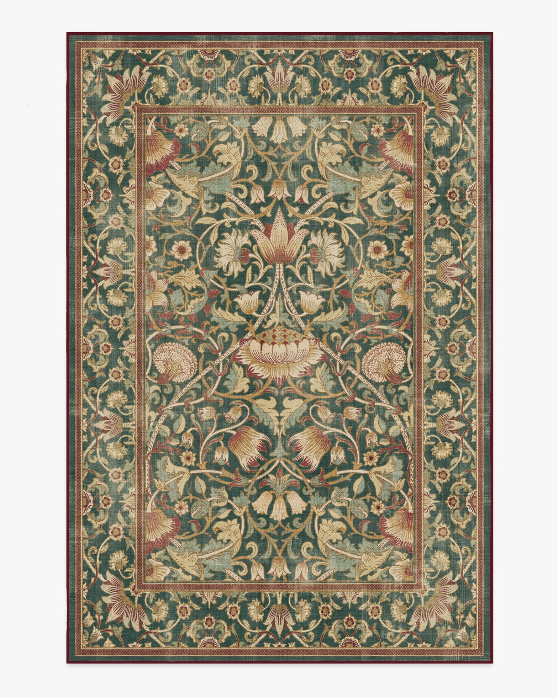 Tapis rose avec canapé beige et coussins