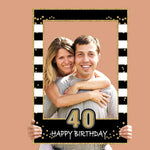 Cadre photo anniversaire en papier saphir profond pour célébrations