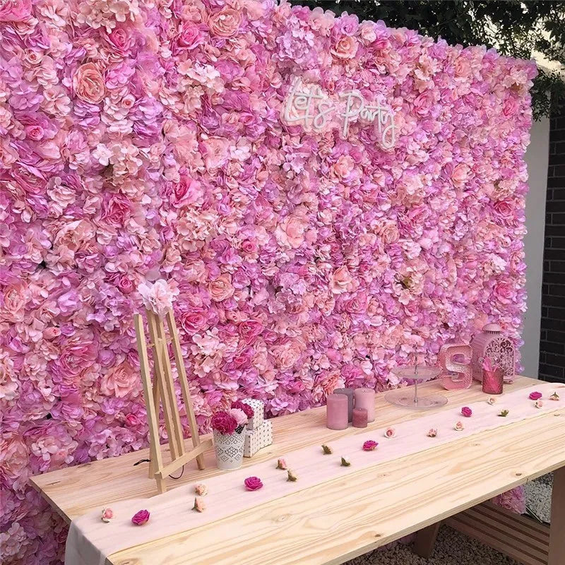 Détail des fleurs en soie capitule sur panneau décoratif