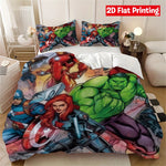 Chambre d'enfant décorée avec housse de couette Hulk Anime Hero