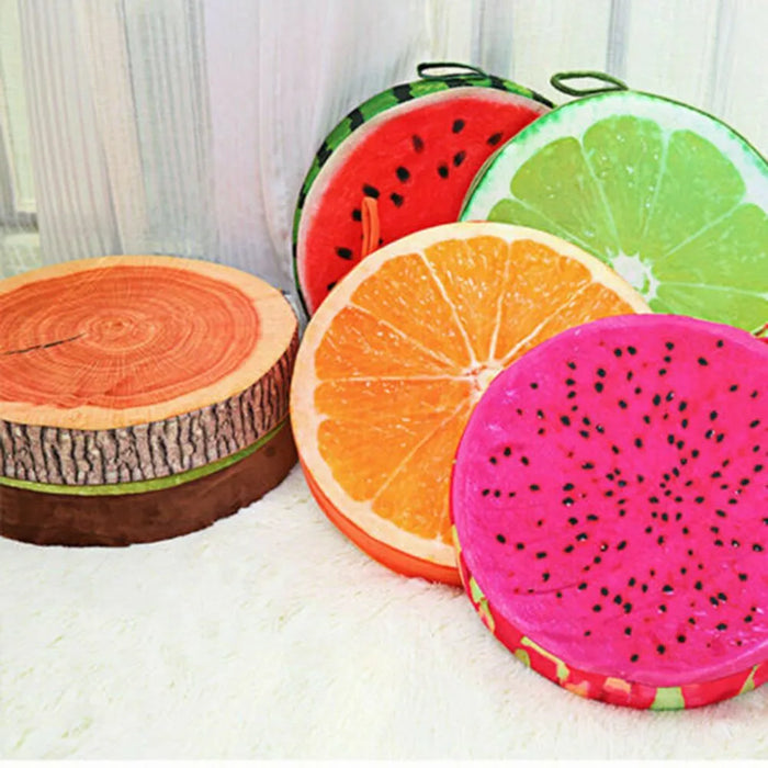 Housse de coussin rond en forme de fruit pour chaise de jardin, couleur pastèque
