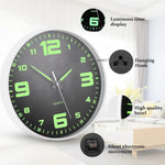 Horloge murale lumineuse vert et orange pour salon