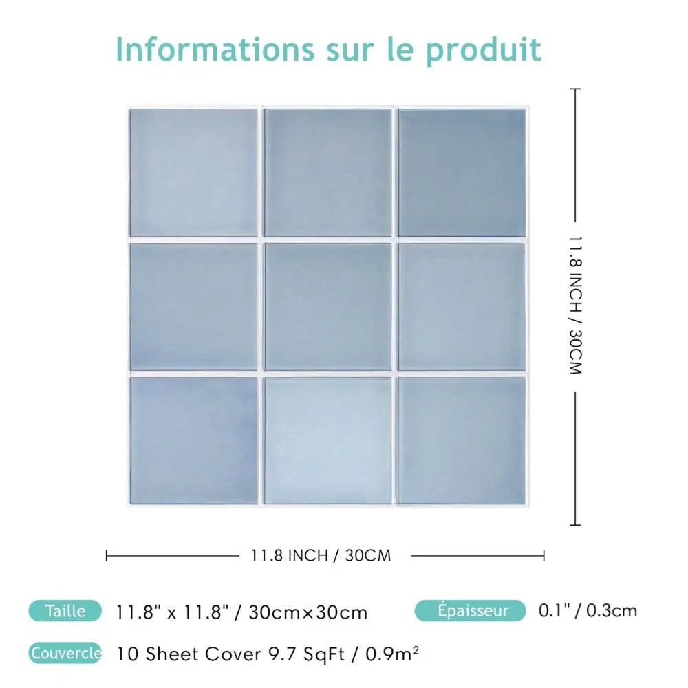 Effet 3D des stickers vert bleu sous un éclairage naturel