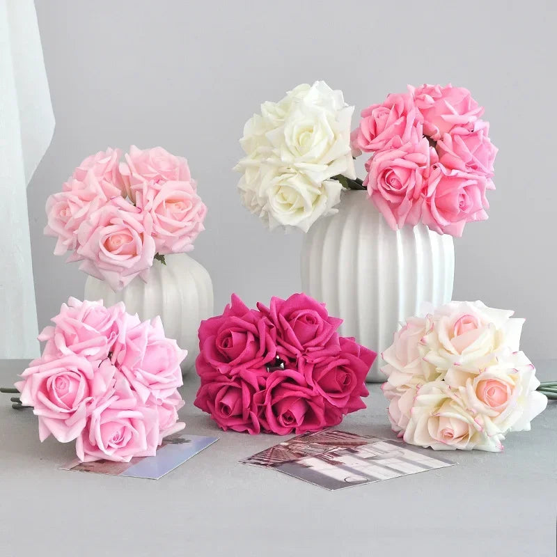 Roses bouclées soie décoration intérieur