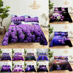 Parure de lit violette Butterfly avec drap housse et taie d'oreiller