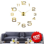 Horloge murale design grand format acrylique miroir gris