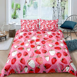 Parure de lit fraise 3 pièces