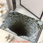 Paillasson design grotte sans fin illusion optique 2D blanc