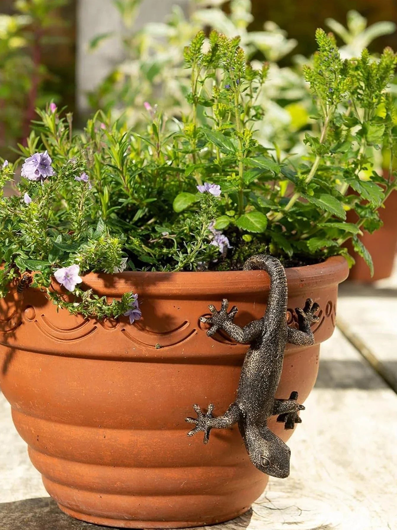 Ornement Gecko pour jardin et cour exterieure