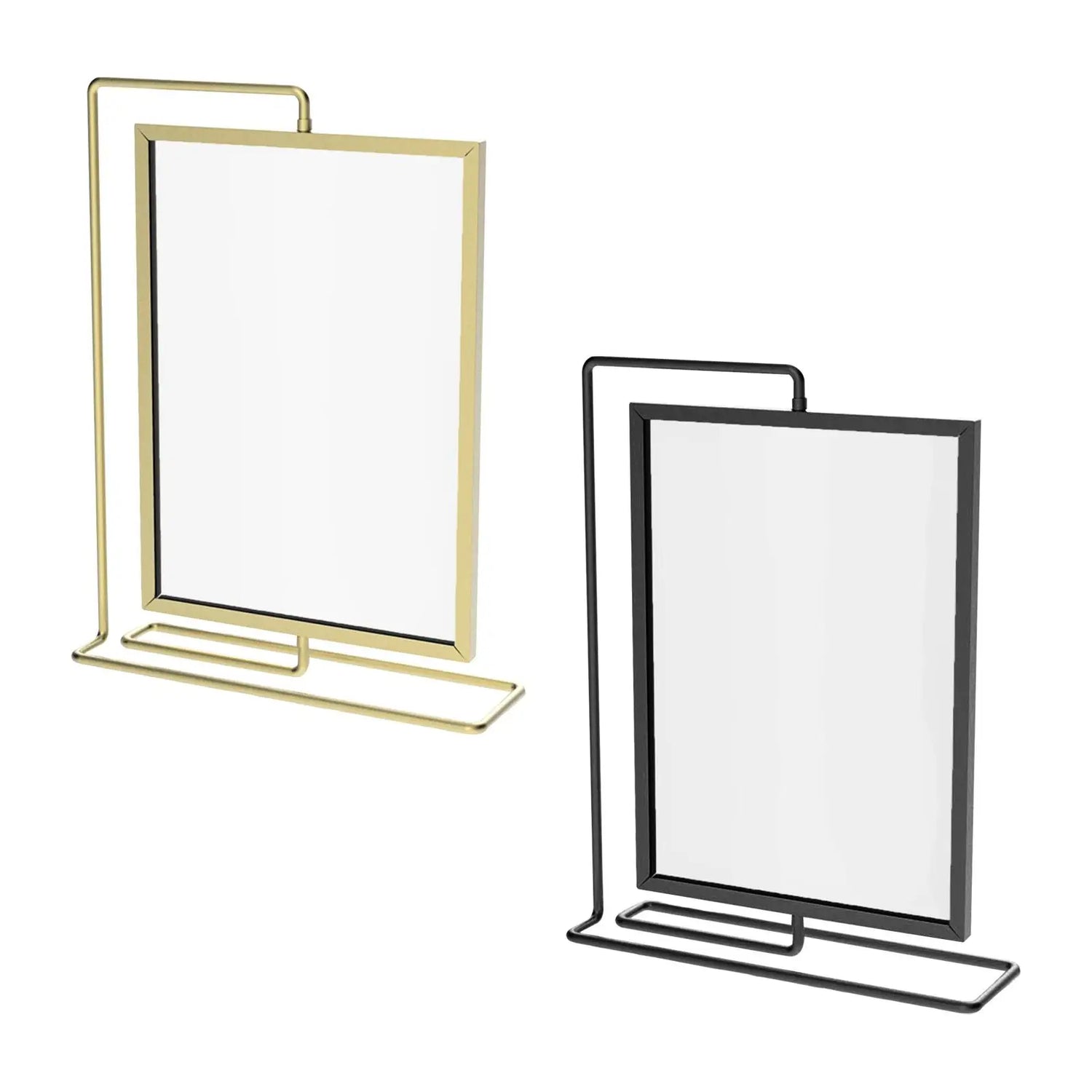 Cadre photo double face rotatif en métal et acrylique blanc dans un salon