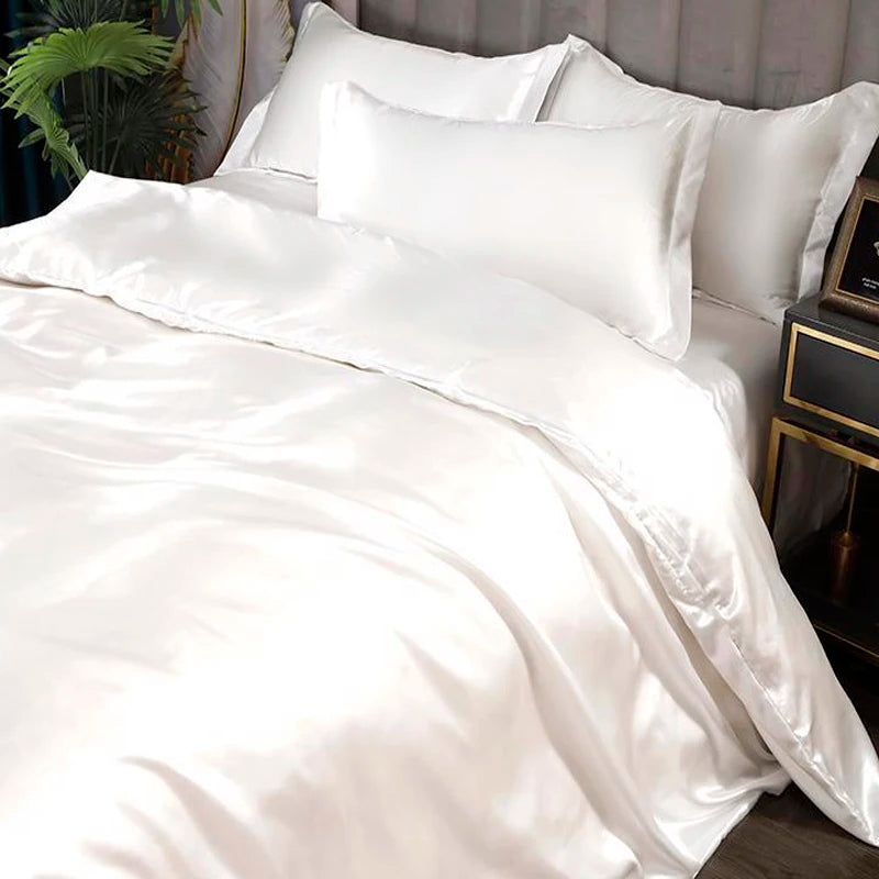 Détail du tissu satiné 400 TC de la housse de couette