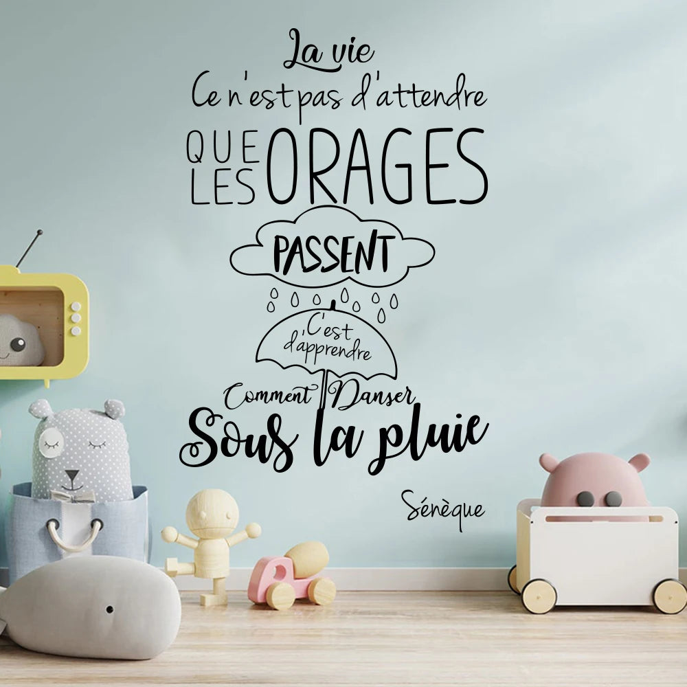 Autocollant mural citation Sénèque dans une chambre moderne