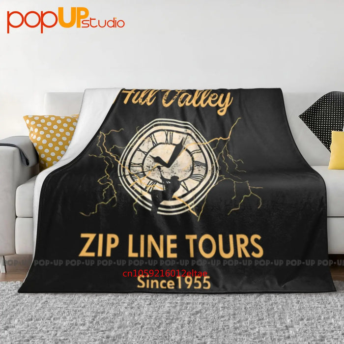 Housse de couette à zip en tissu polaire corail avec impression panoramique sur lit