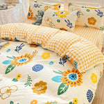 Housse de couette 180x200 cm violette avec coussins coordonnés