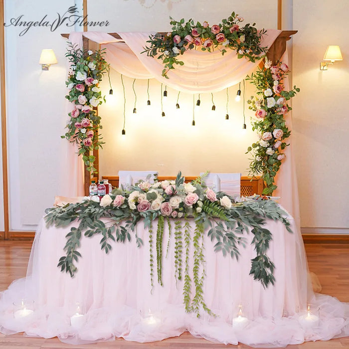 Guirlande de feuilles de saule artificielles vertes 1,8m pour décoration table
