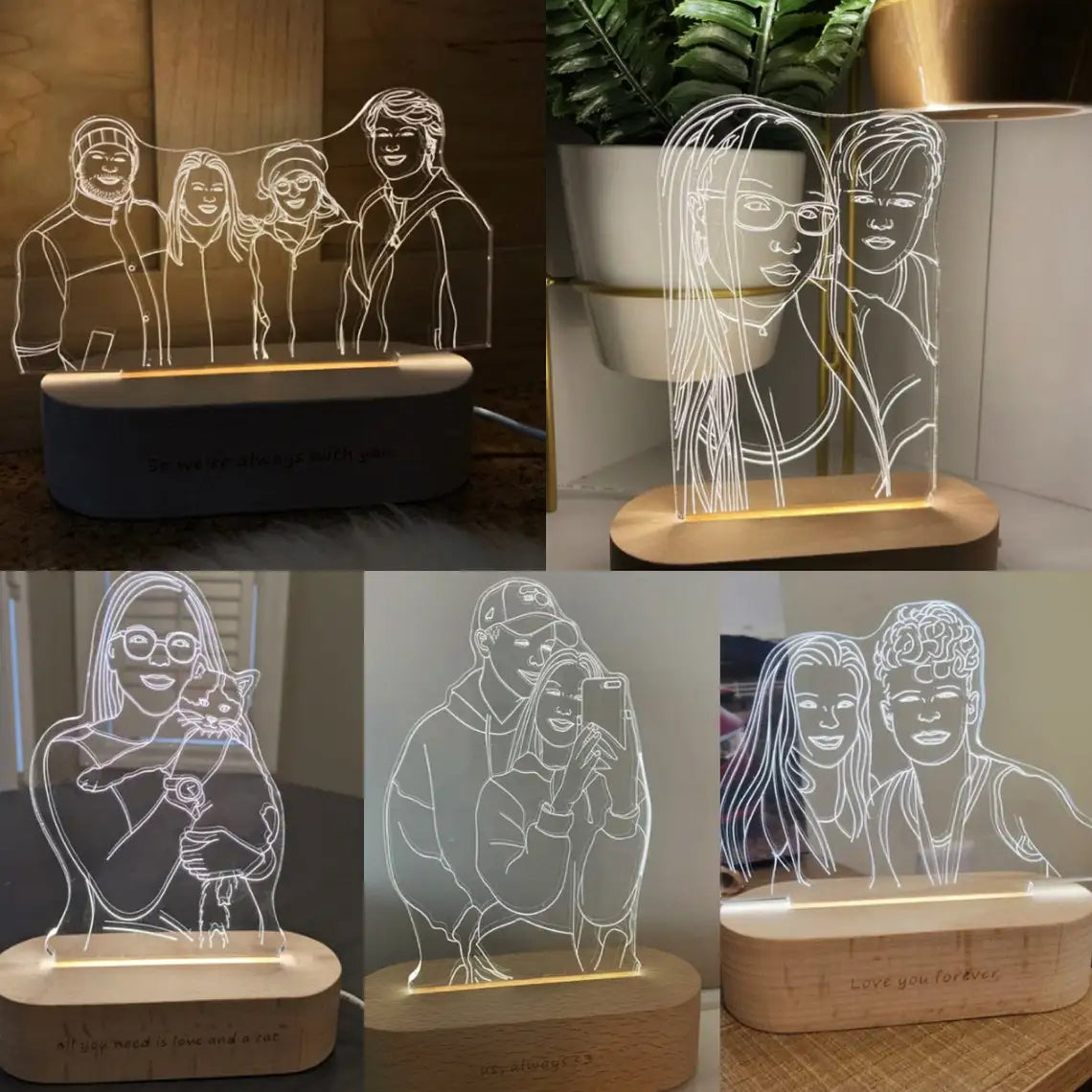 Lampe photo 3D personnalisée avec gravure