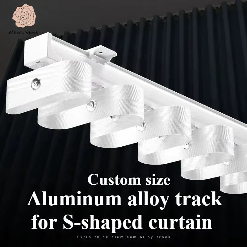 Rail rideau plafond aluminium S jaune moderne