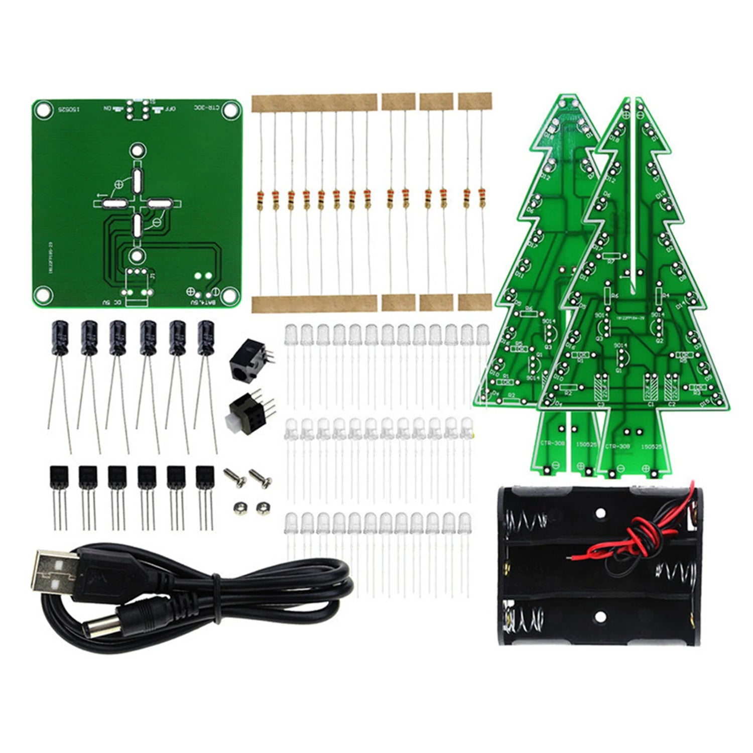 Détail des motifs festifs sur PCB du sapin de Noël