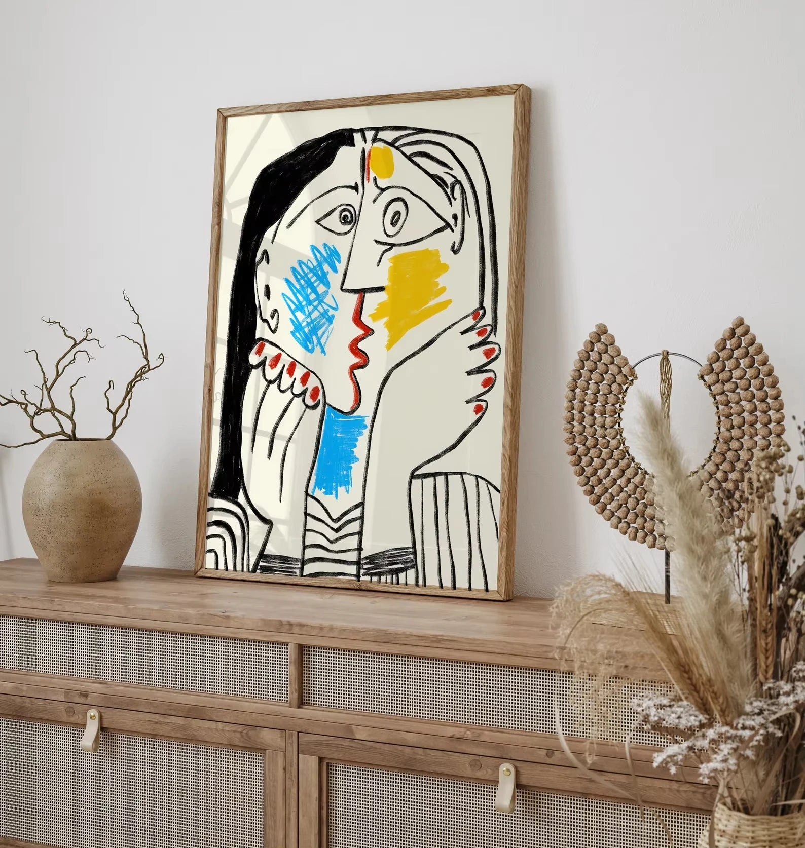 Kit peinture par numéros Picasso Le Baiser sur toile gris clair