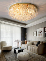 Lustre plafond en cristal K9 design moderne pour salon