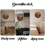 Horloge murale ronde en bois de 10 pouces