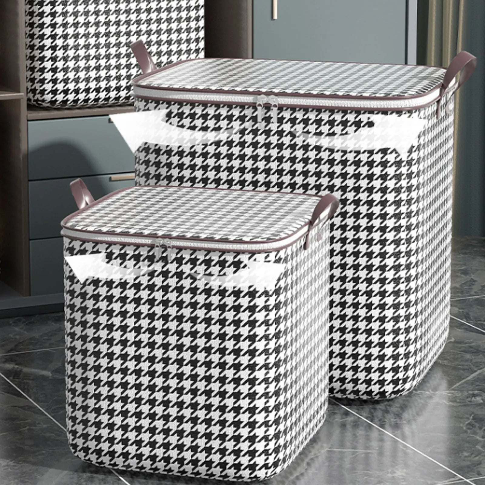 Design à carreaux de la boîte de rangement 180L