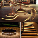 Détail des LED de la bande lumineuse en lumière chaude