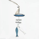 Décoration murale bois poisson voilier gouvernail nautique gris clair