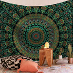 Décoration chambre bohème avec tapisserie mandala