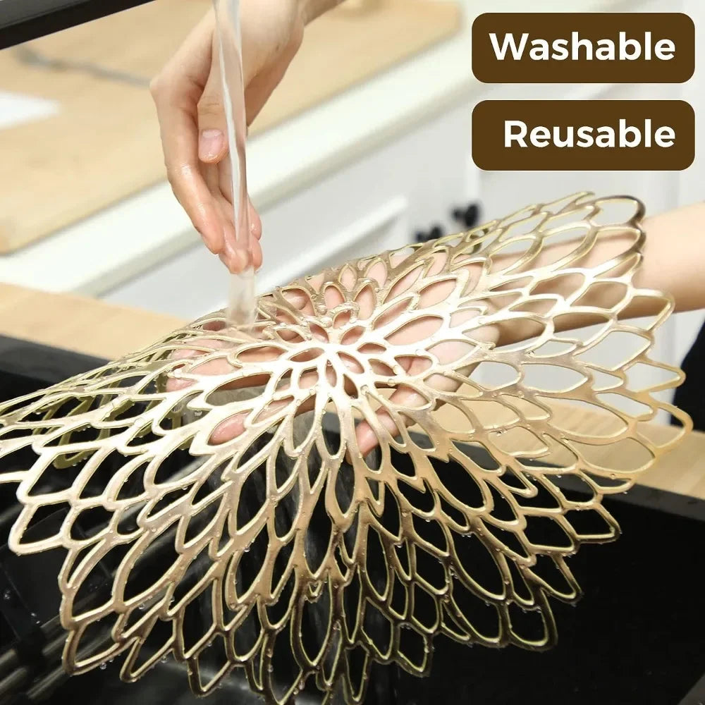 Napperons verts en vinyle PVC pour une ambiance naturelle en intérieur
