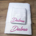 Serviette de bain 100% coton brodée personnalisée noire