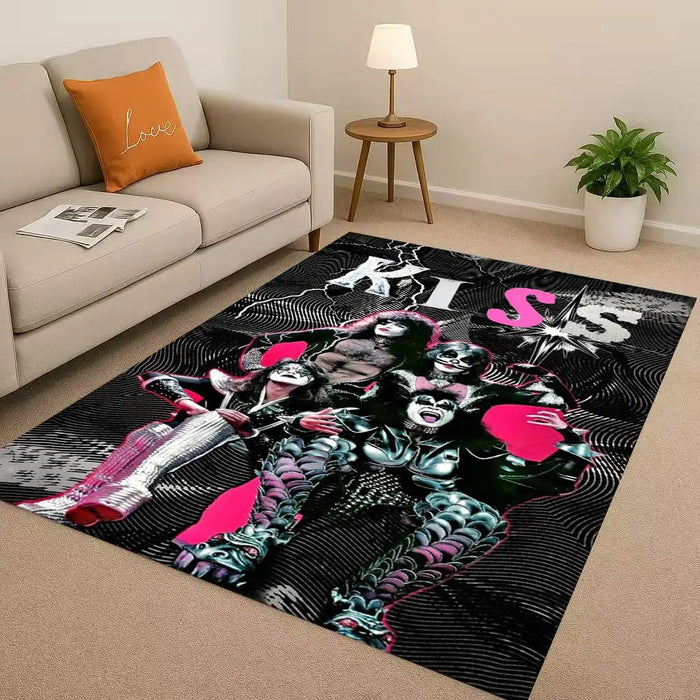 Tapis Kiss Gene Simmons violet salon