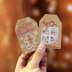 Étiquettes de Noël artisanales sur fond blanc