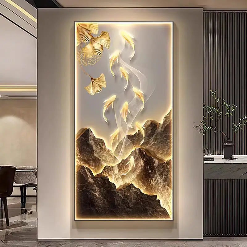 Applique murale LED en cristal avec motif poisson suspendu pour salon
