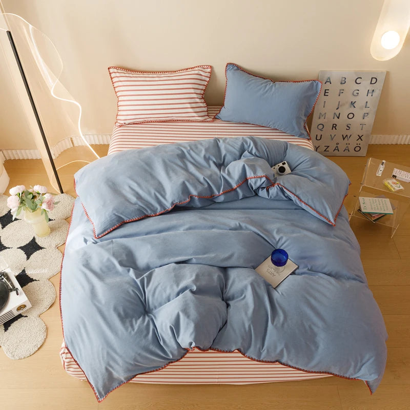 Détail du tissu polyester coton de la housse de couette