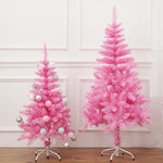 Arbre de Noël artificiel rose rouge décorant une fenêtre