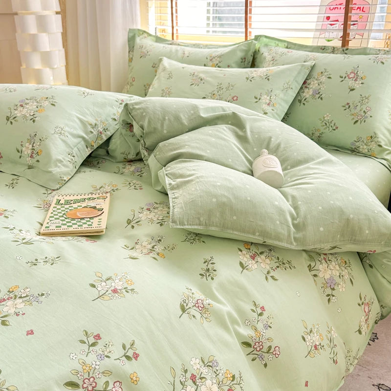 Taie d'oreiller assortie à la parure de lit vert sauge