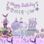 Décoration anniversaire sirène guirlande fanions