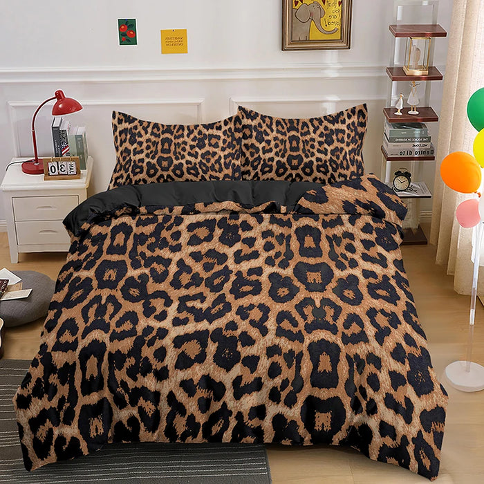 Parure de lit leopard imprimée 3D sur un lit d'enfant