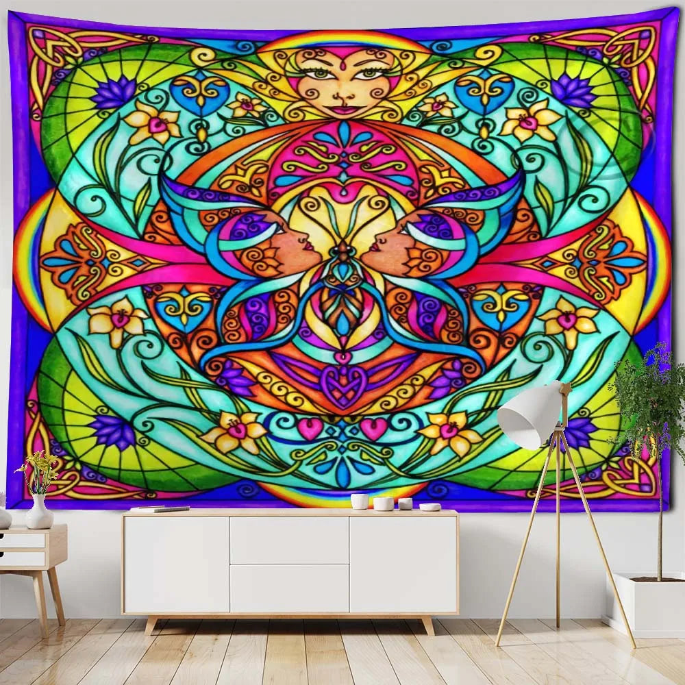 Tenture murale dans une chambre avec éclairage naturel mettant en valeur les motifs