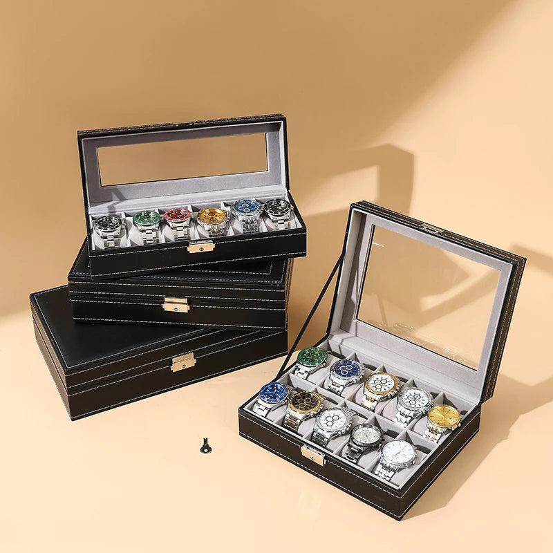 Présentoir à montres en cuir pour homme