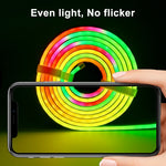 Détail de la bande LED néon avec effets de couleur RVB