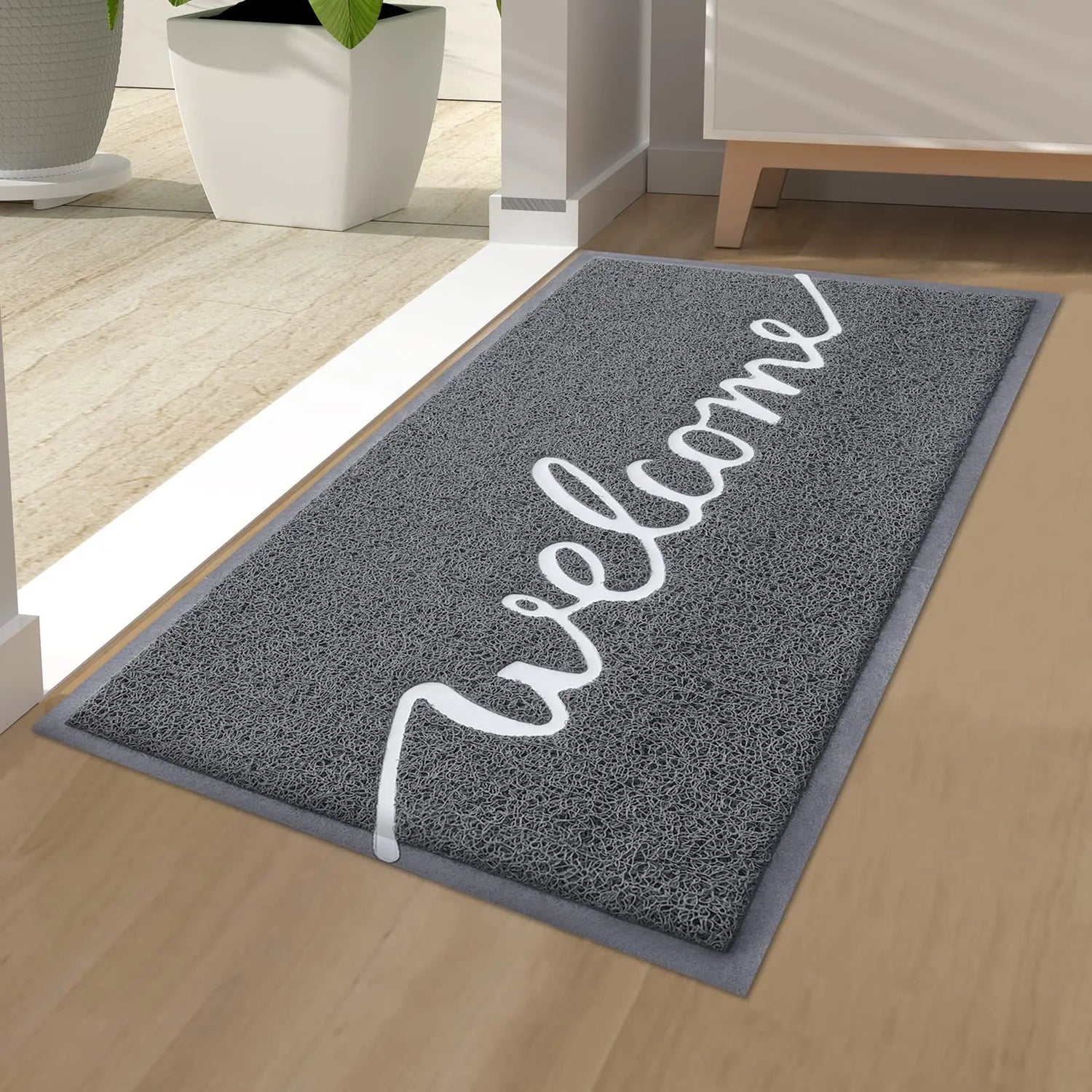 Paillasson d'entrée violet avec lettres mignonnes pour porte