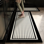 Tapis de cuisine moderne antidérapant à motif géométrique rouge