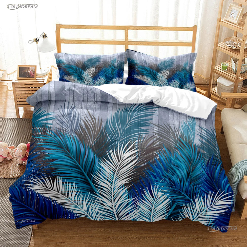 Parure de lit tropicale couleur kaki foncé