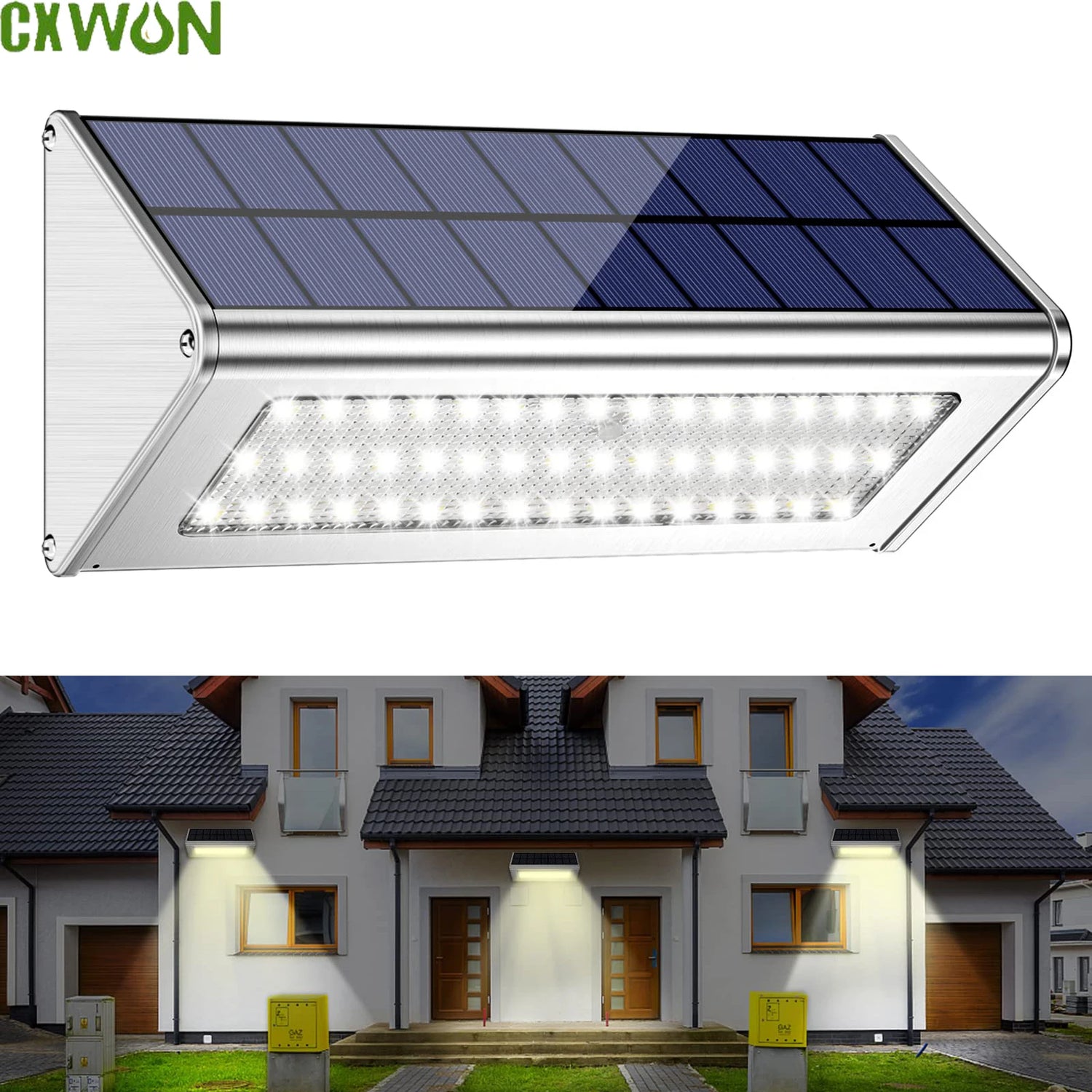Lampe solaire 48 LED alliage aluminium extérieur