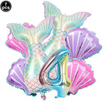 Ballon sirène aluminium violet pour anniversaire