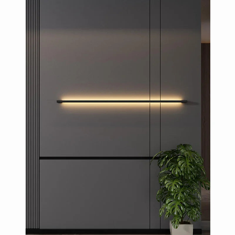 Détail de l'applique murale noire étroite