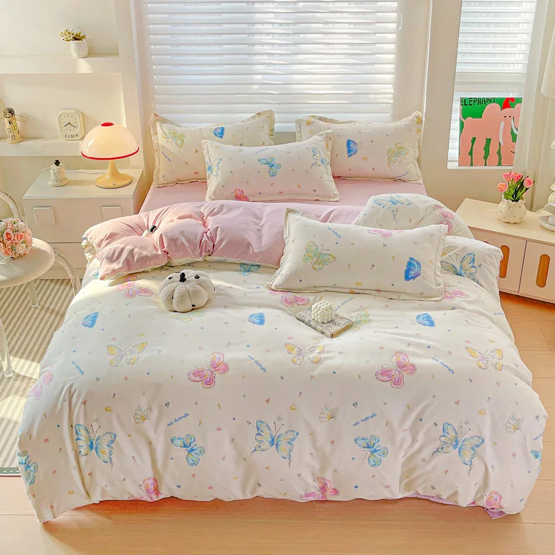 Literie romantique violette en microfibre